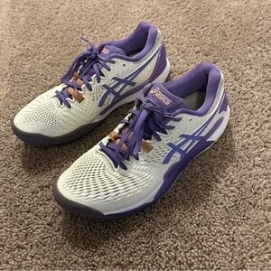 Asics Gel Resolution 9 White Tennis Shoes Women’s Size 8.5 Wide